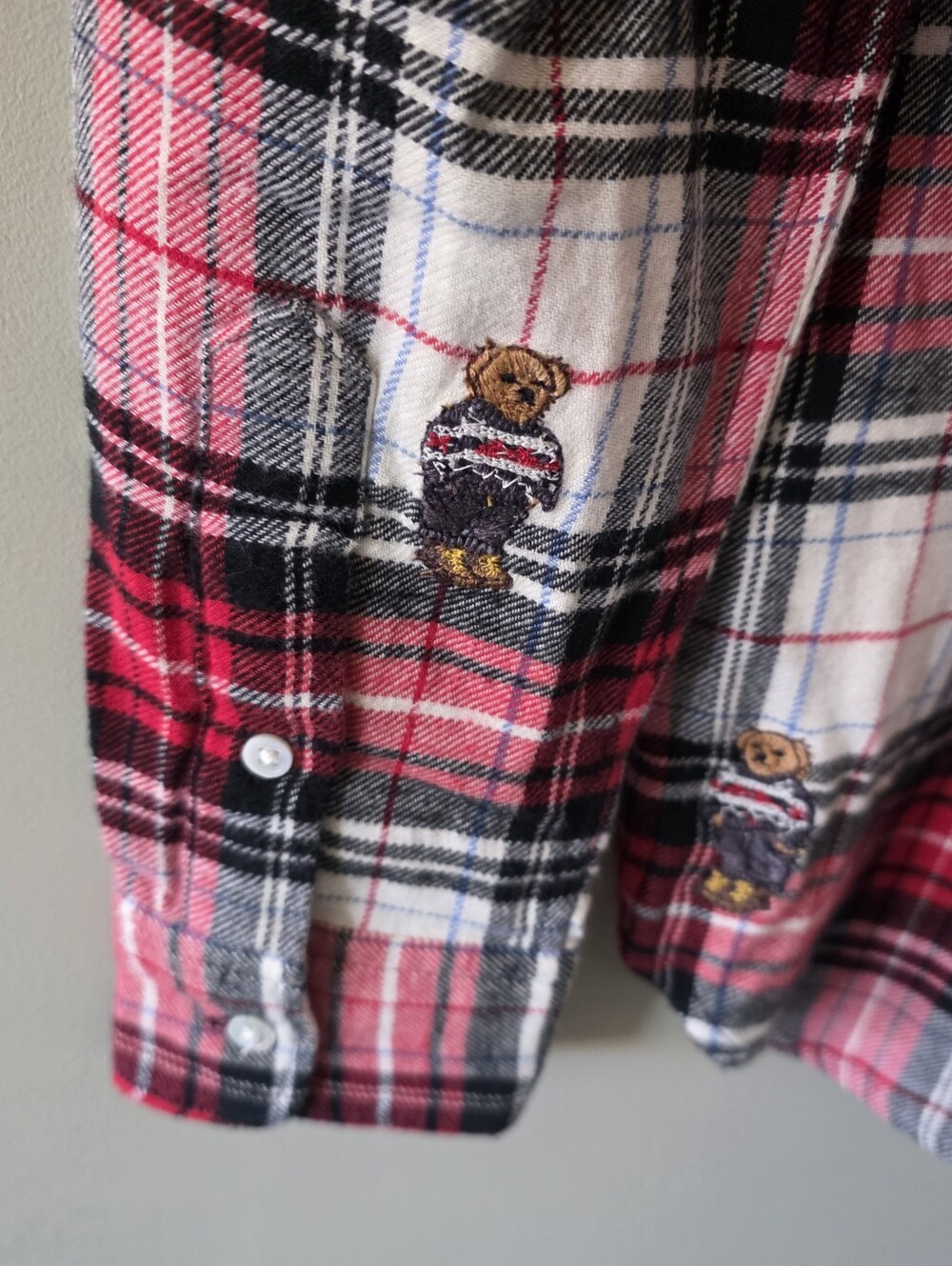 NWT Polo Ralph Lauren S Old Money Coastal Embroidered Bear Plaid Flannel Shirt - Picture 15 of 16